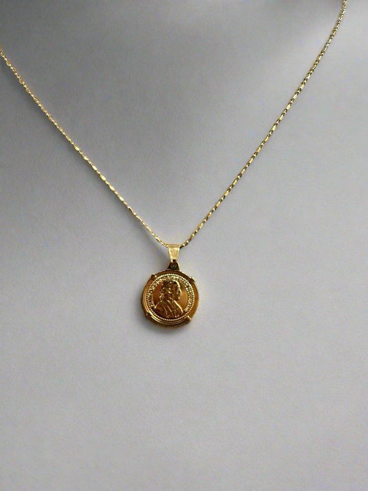 18kt gf Coin Necklace-620 ACCESSORIES - NECKLACE-FORMAL SOCIETY