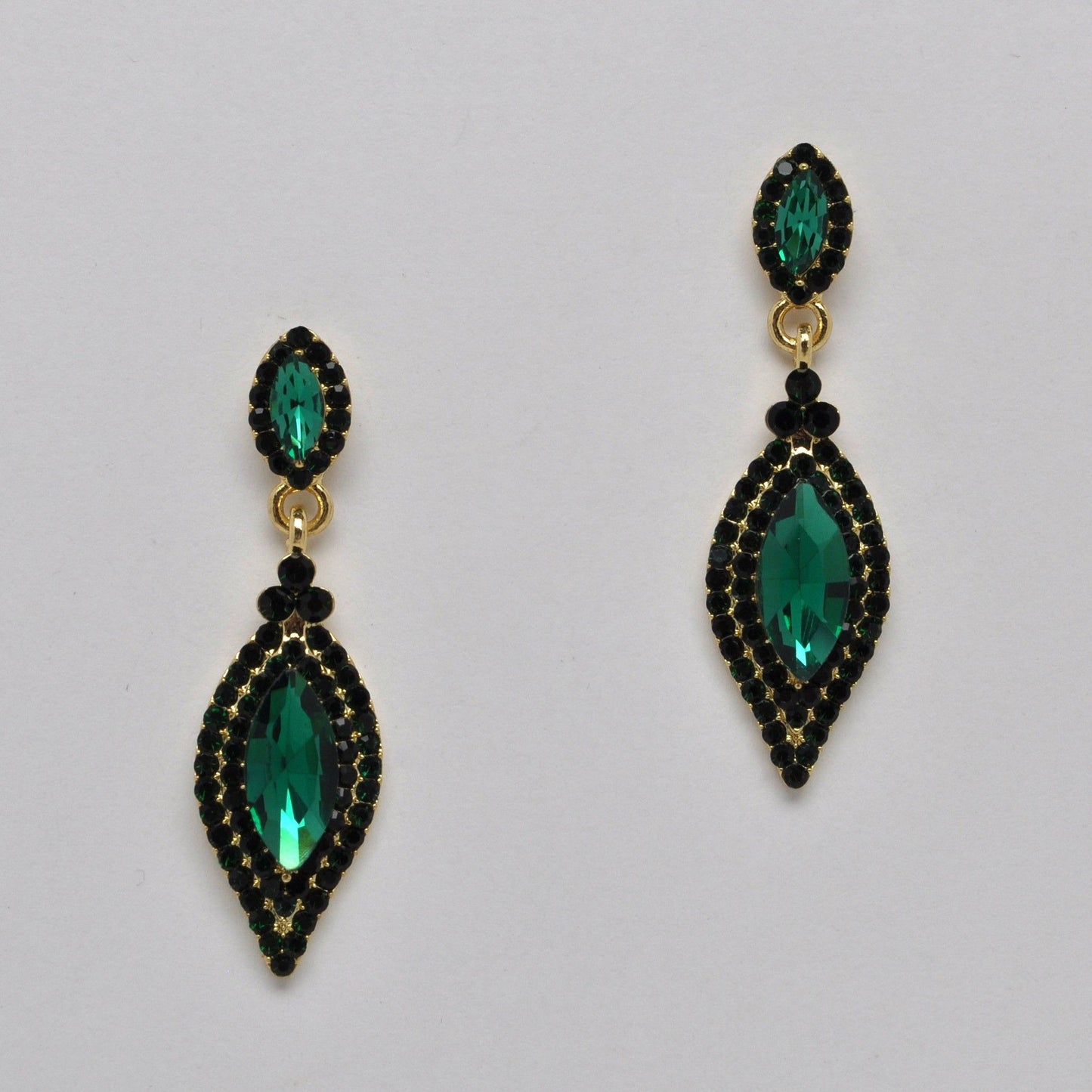 Small Dangle Earring - Emerald/Gold