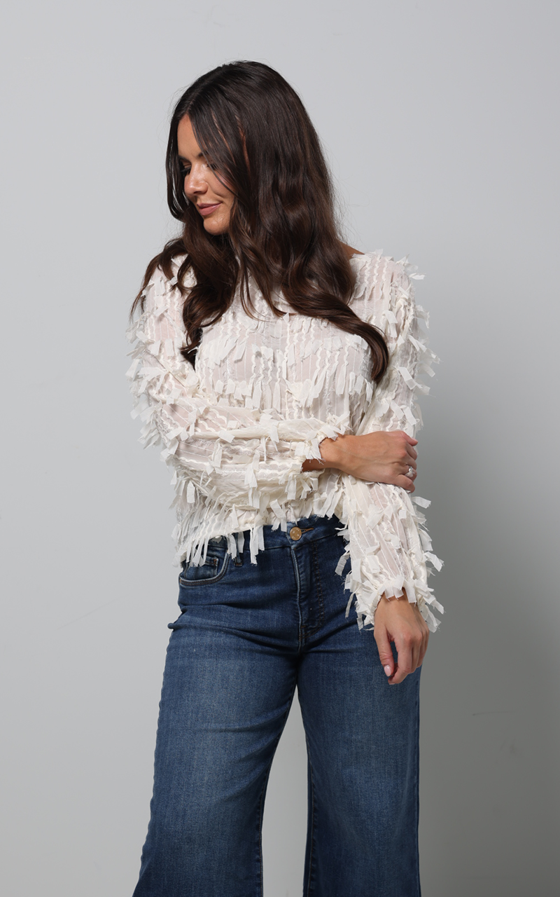 Textured Fringe Blouse