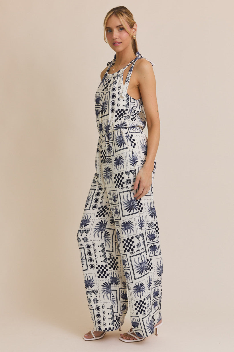 ABSTRACT PRINT JUMPSUIT-200 RTW ONEPIECE - LONG-FORMAL SOCIETY