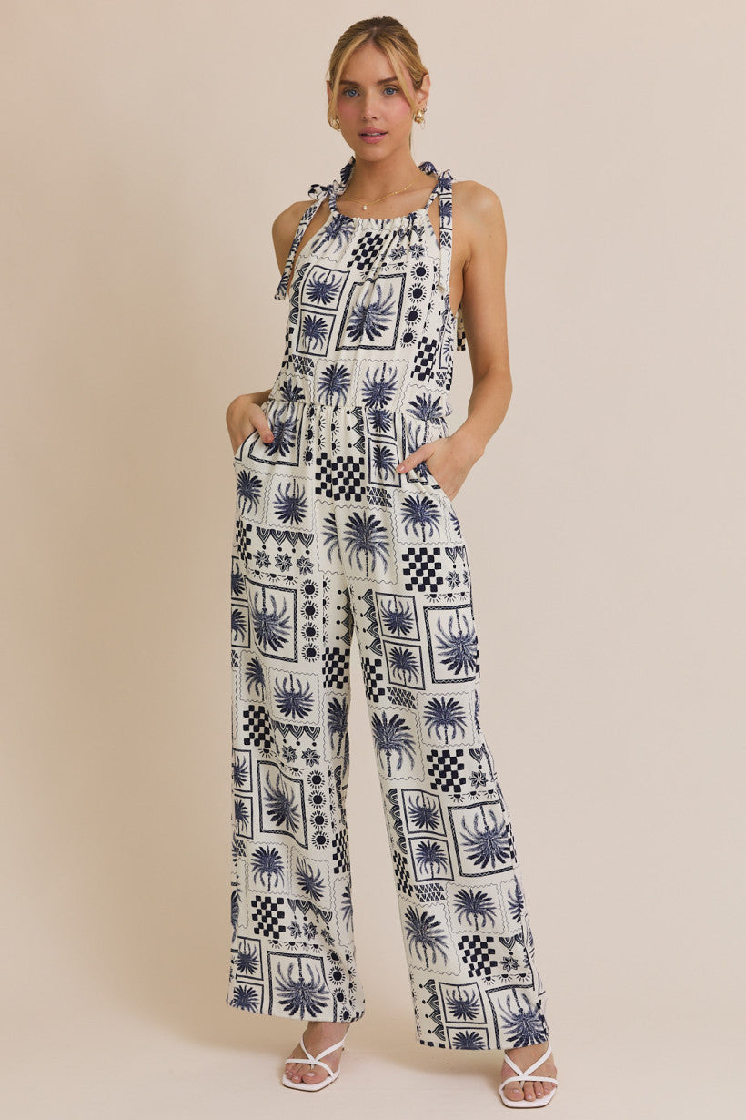 ABSTRACT PRINT JUMPSUIT-200 RTW ONEPIECE - LONG-FORMAL SOCIETY