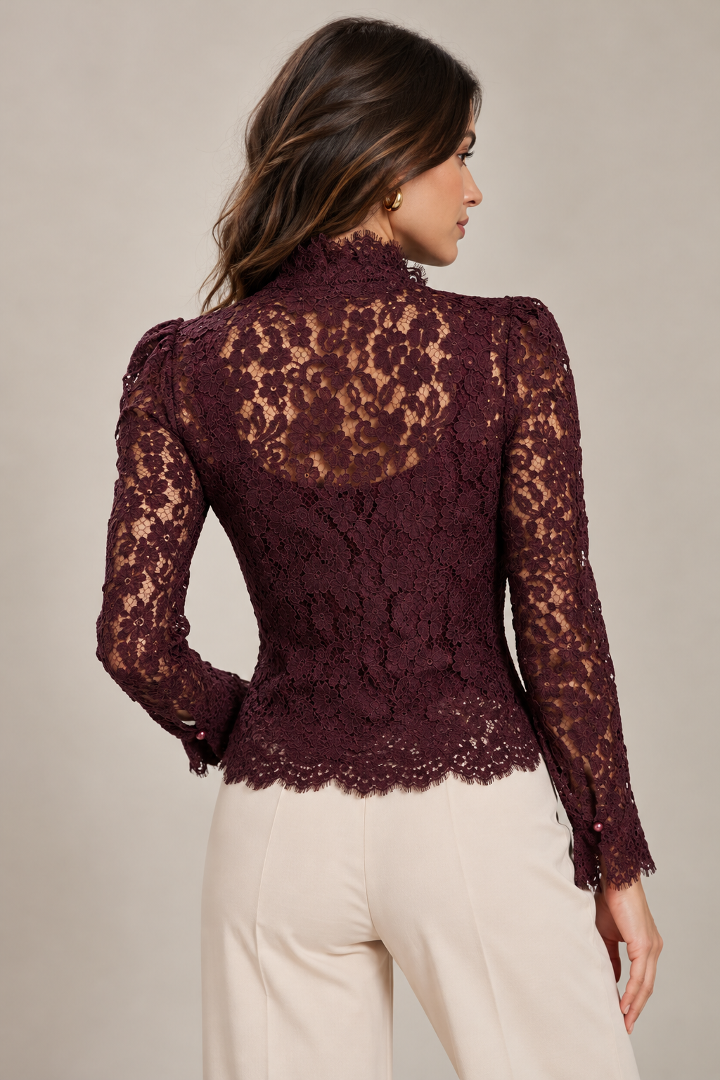 Perla Jeweled Lace Blouse