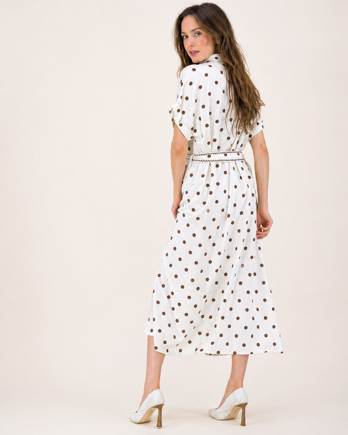 Summer Polka Dot Belted Dress