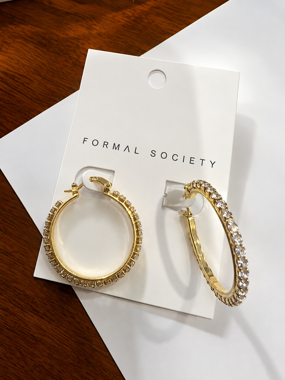 18K GF Hoop Rhinestone Earring