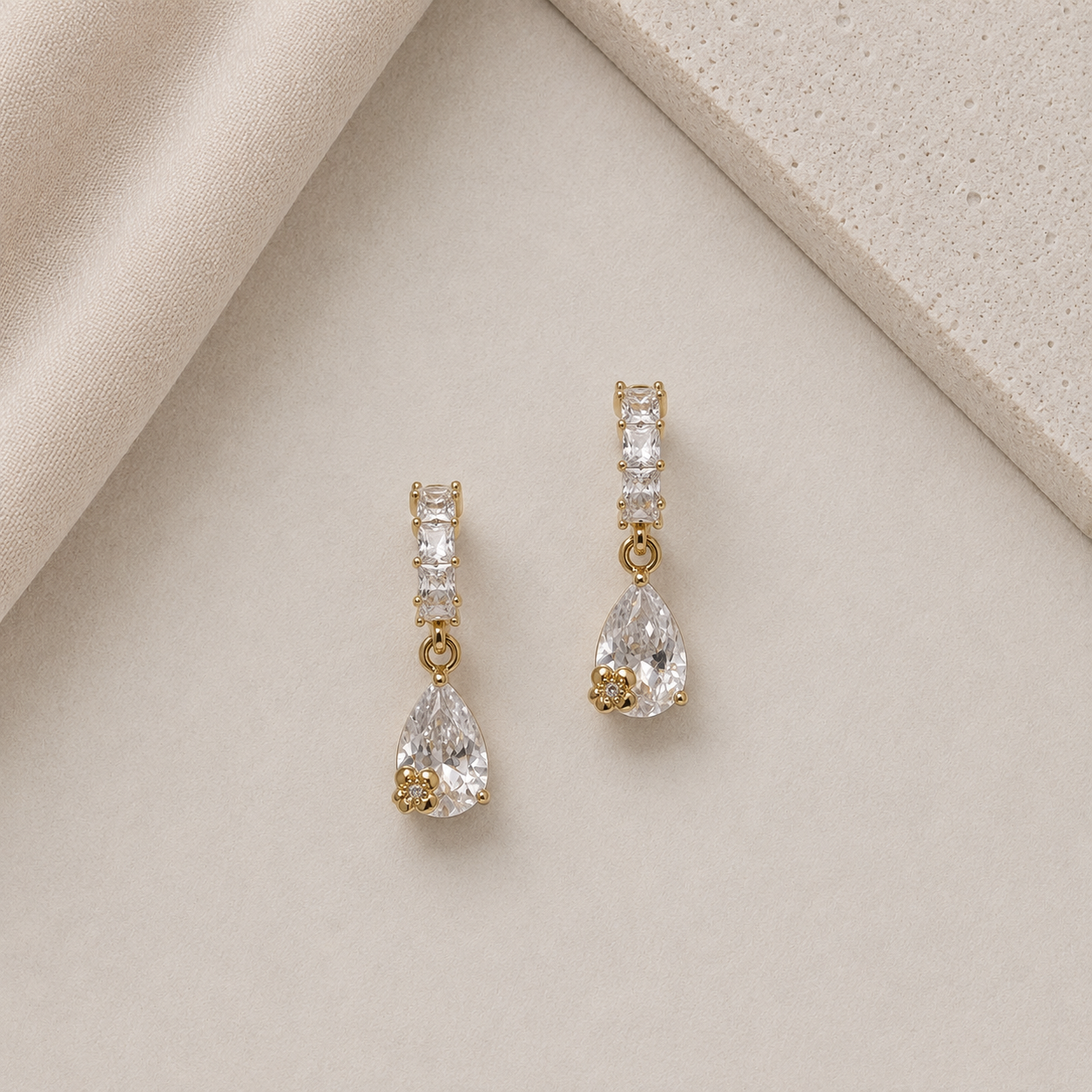Teardrop Dangle Huggie Earring