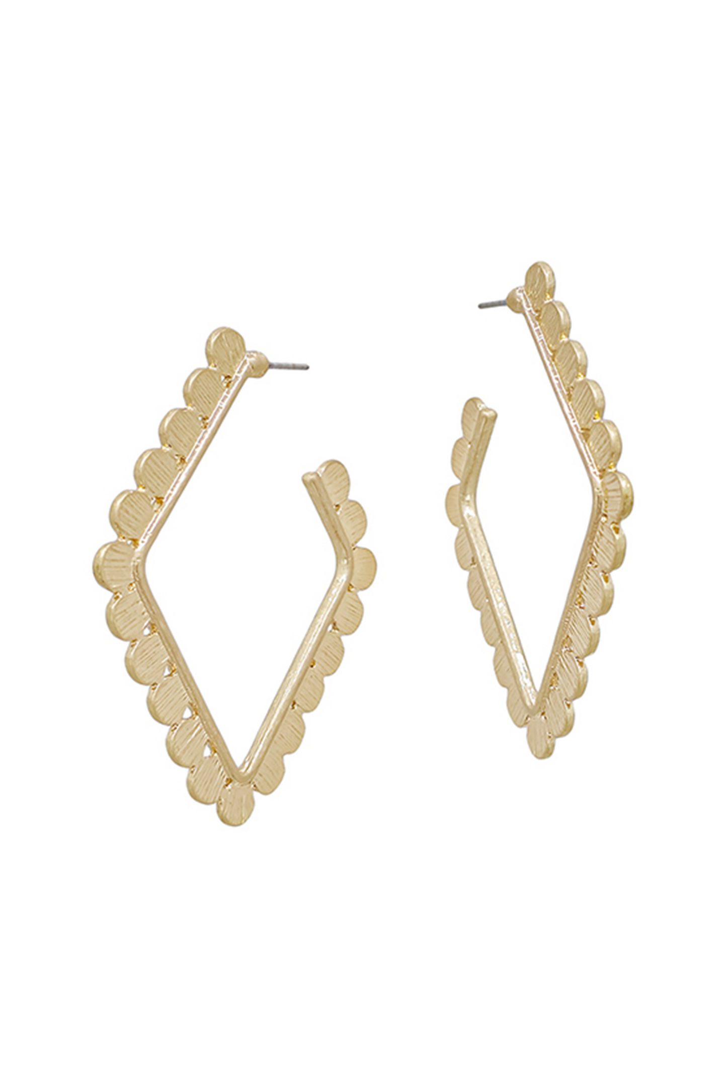 Diamond Shape Textured Earring-610 ACCESSORIES - EARRING-FORMAL SOCIETY