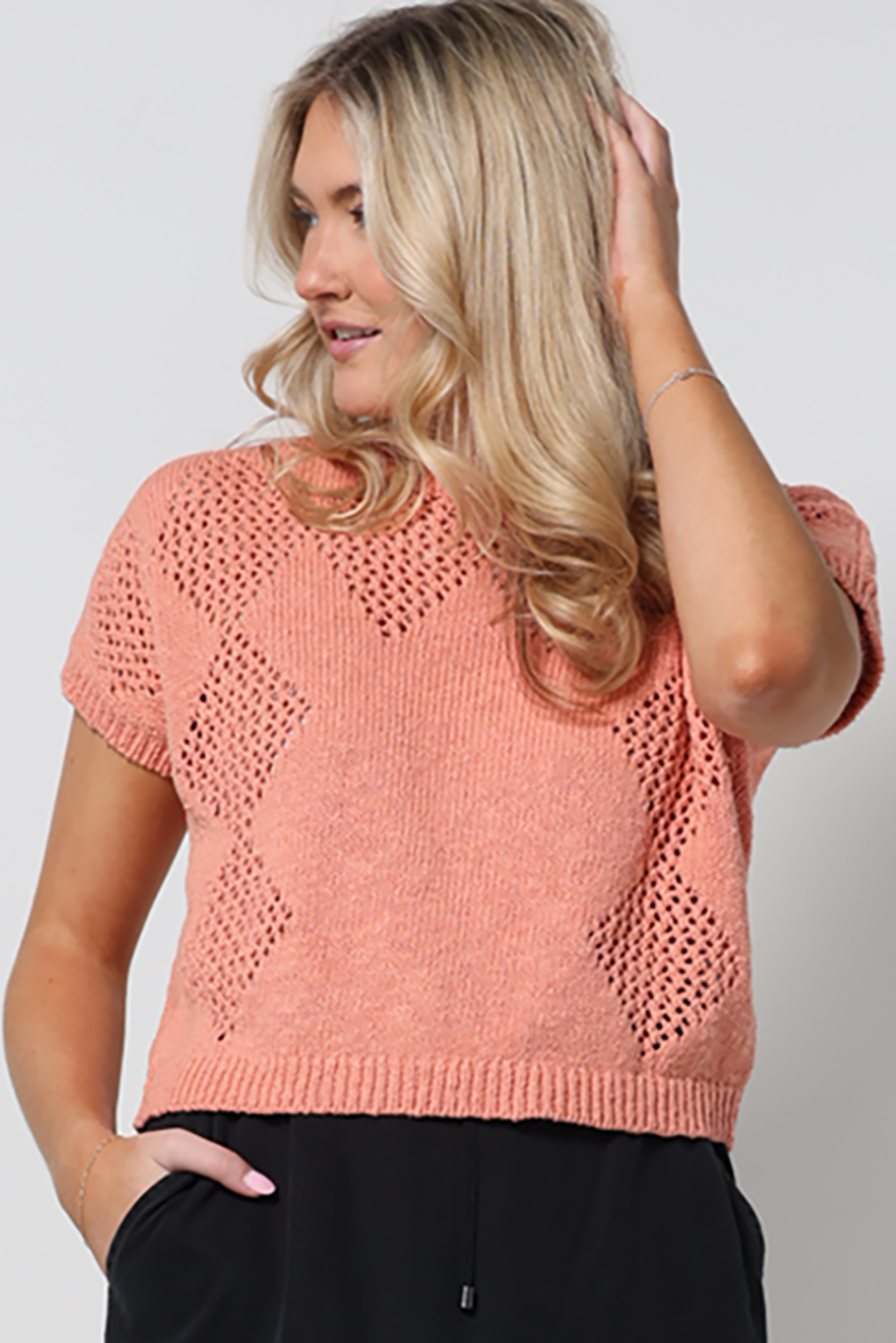 Dolman Crochet Sweater-340 RTW TOP - SWEATER-FORMAL SOCIETY