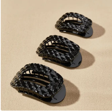 Flat Round | Quilted Hair Clips