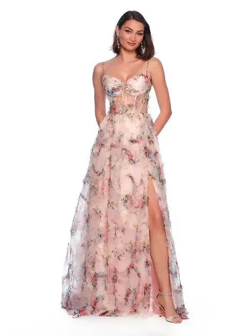 Floral Prom Dress-999 FORMAL - PROM-FORMAL SOCIETY