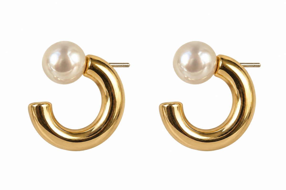 Gold Pearl Earring