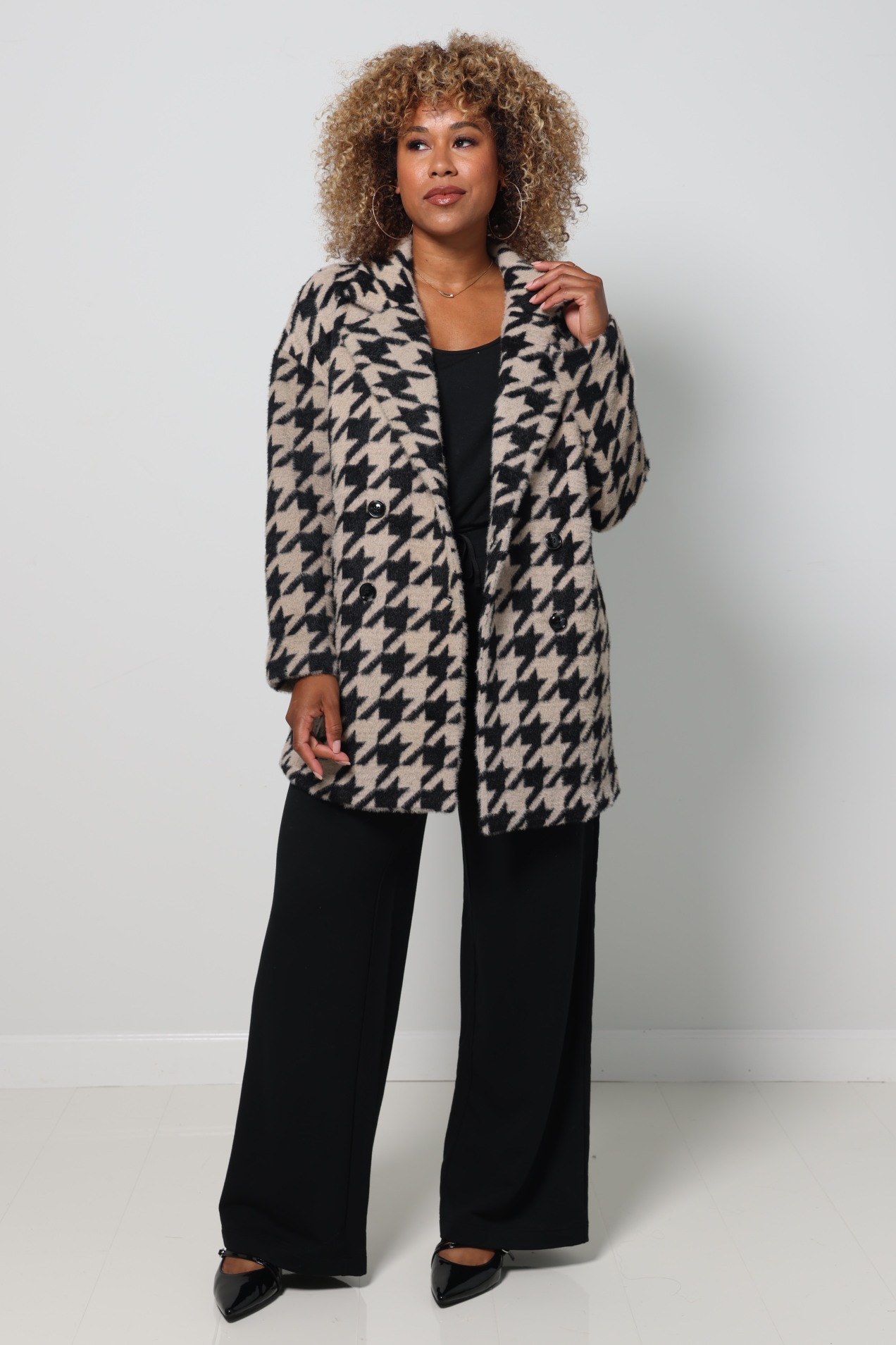 Houndstooth Coat-210 RTW OUTERWEAR-FORMAL SOCIETY