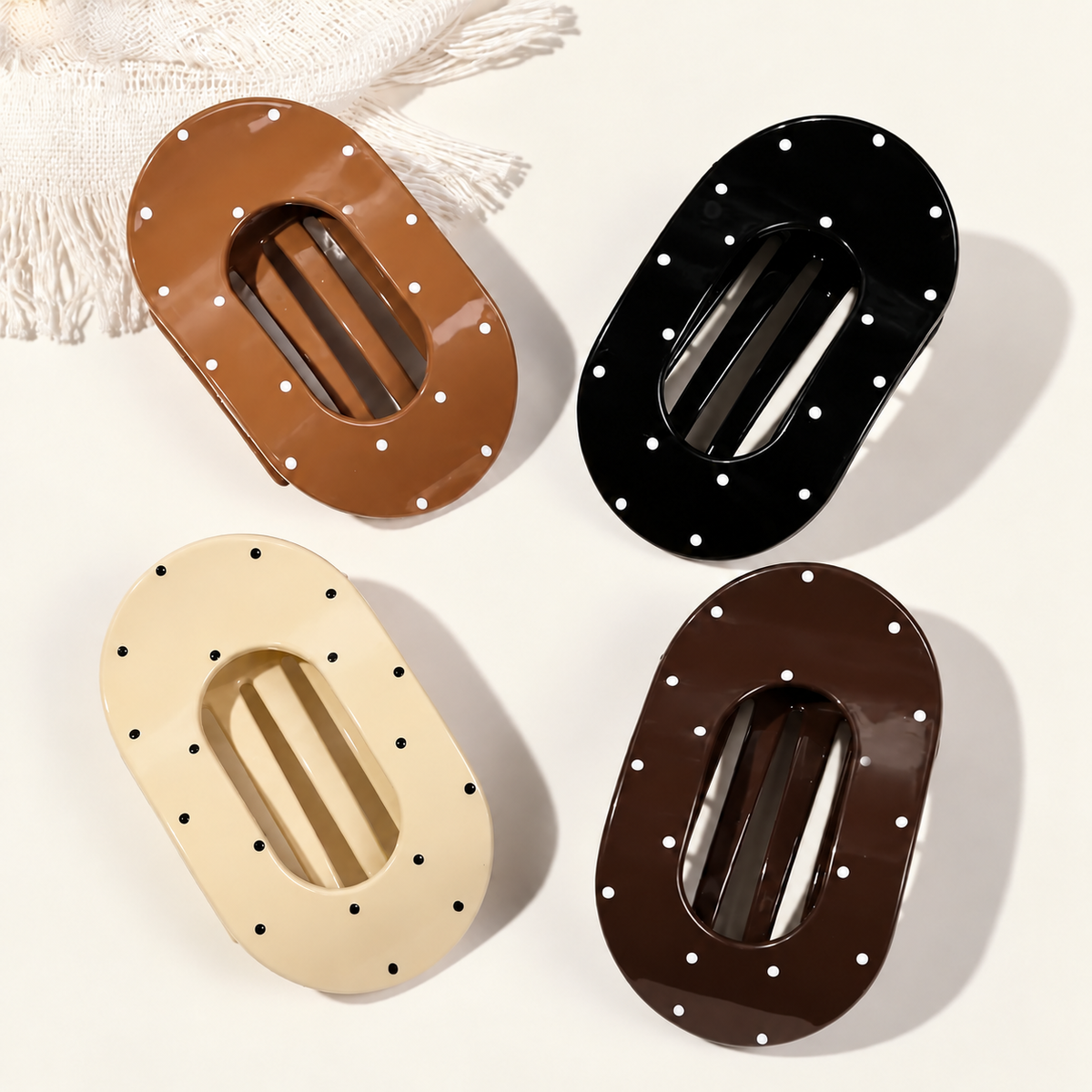 Polka dot hair claw clip