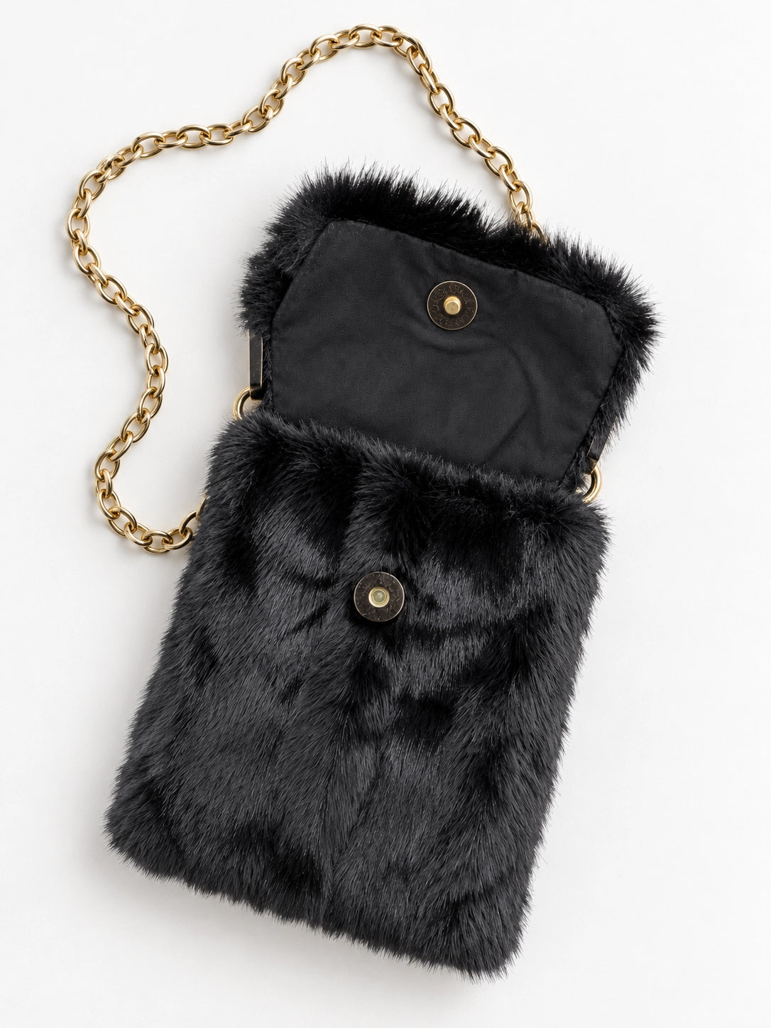 Faux Fur Chain Crossbody Bag