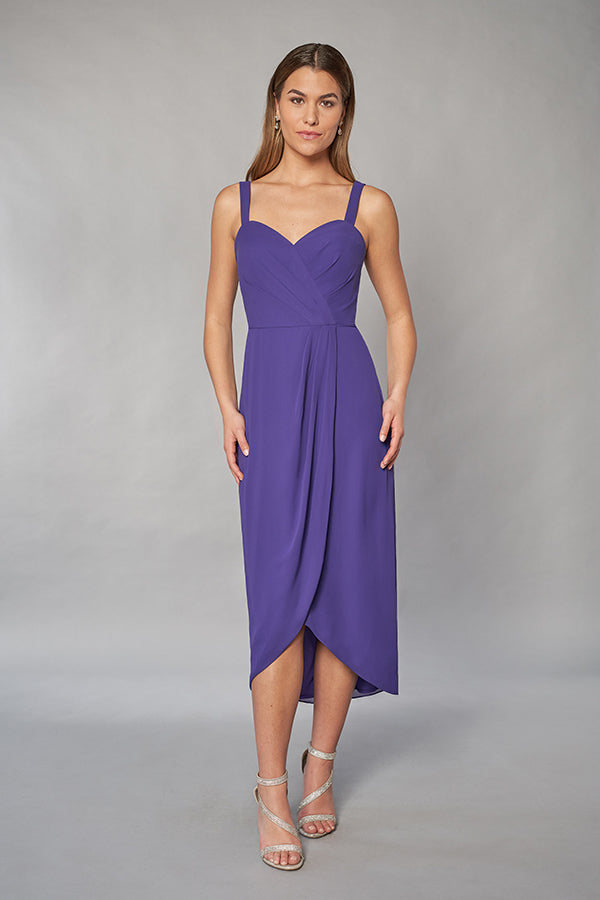 K268065 Versatile Sheath Gown with Feathered Jacket and Tulip-Shaped Skirt