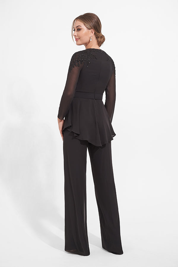 K278022 Stylish Two Piece Ensemble with high Back and Asymmetrical Edge Top