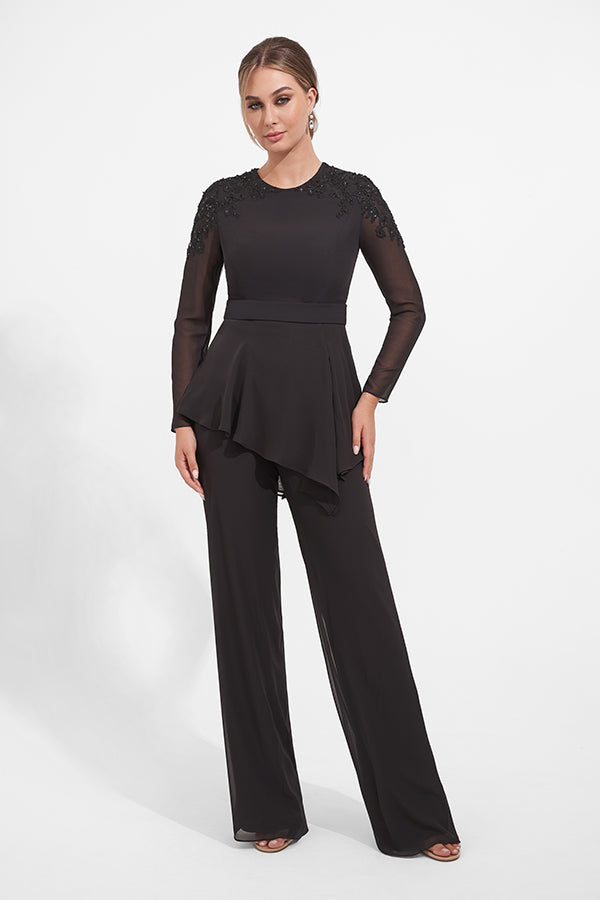 K278022 Stylish Two Piece Ensemble with high Back and Asymmetrical Edge Top