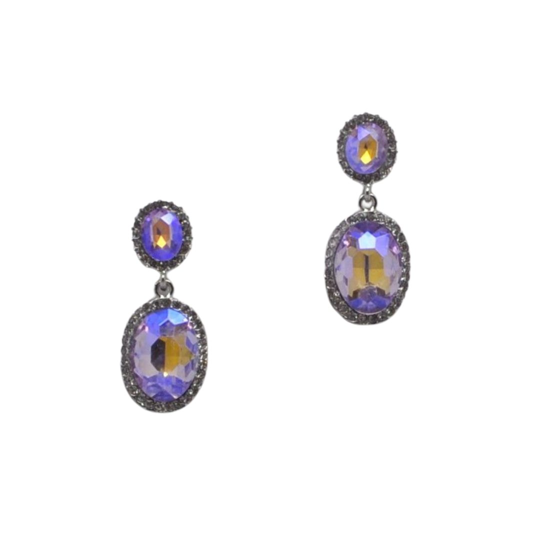 Lavender AB Crystal Drop Earring-610 ACCESSORIES - EARRING-FORMAL SOCIETY