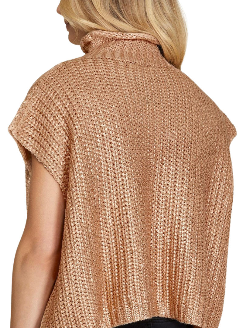 Metallic Sweater Vest Top-340 RTW TOP - SWEATER-FORMAL SOCIETY