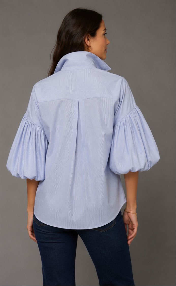 Blue Pinstripe Blouse
