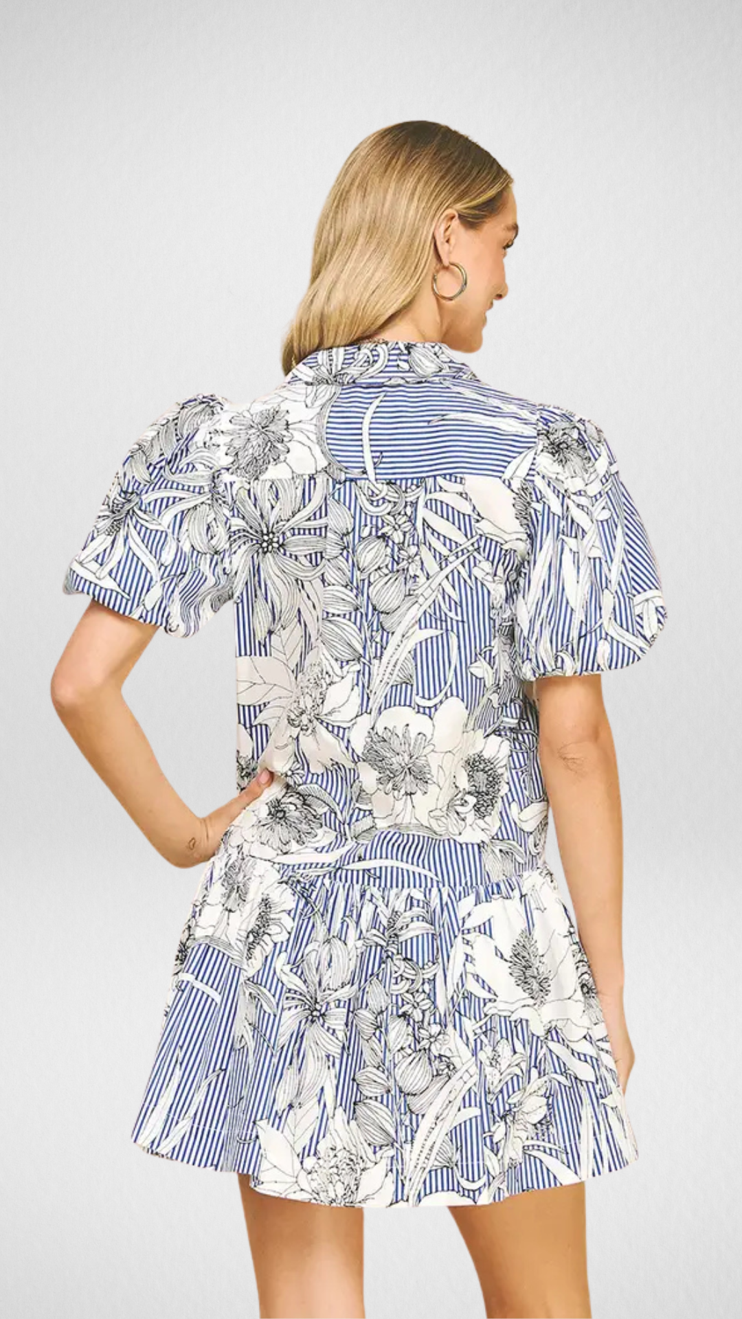 Floral Striped Mini Dress