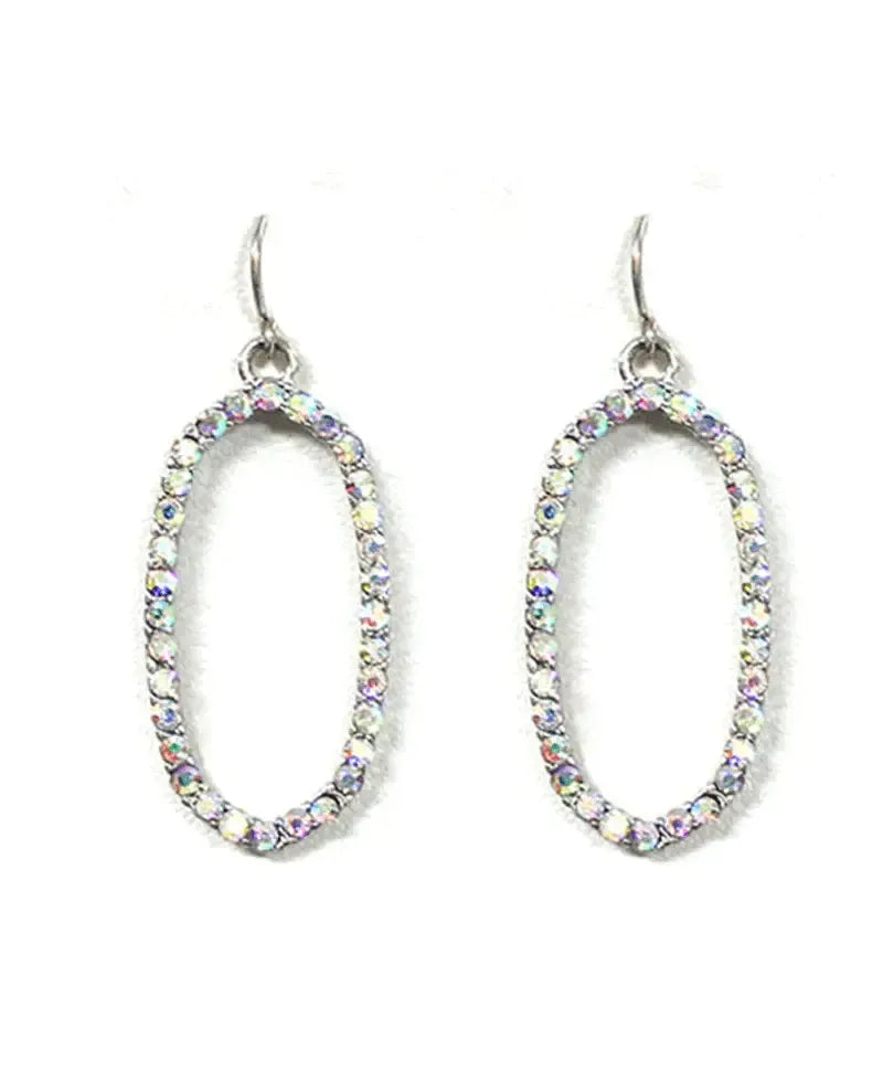 Rhinestone Oval Shape Earring-610 ACCESSORIES - EARRING-FORMAL SOCIETY