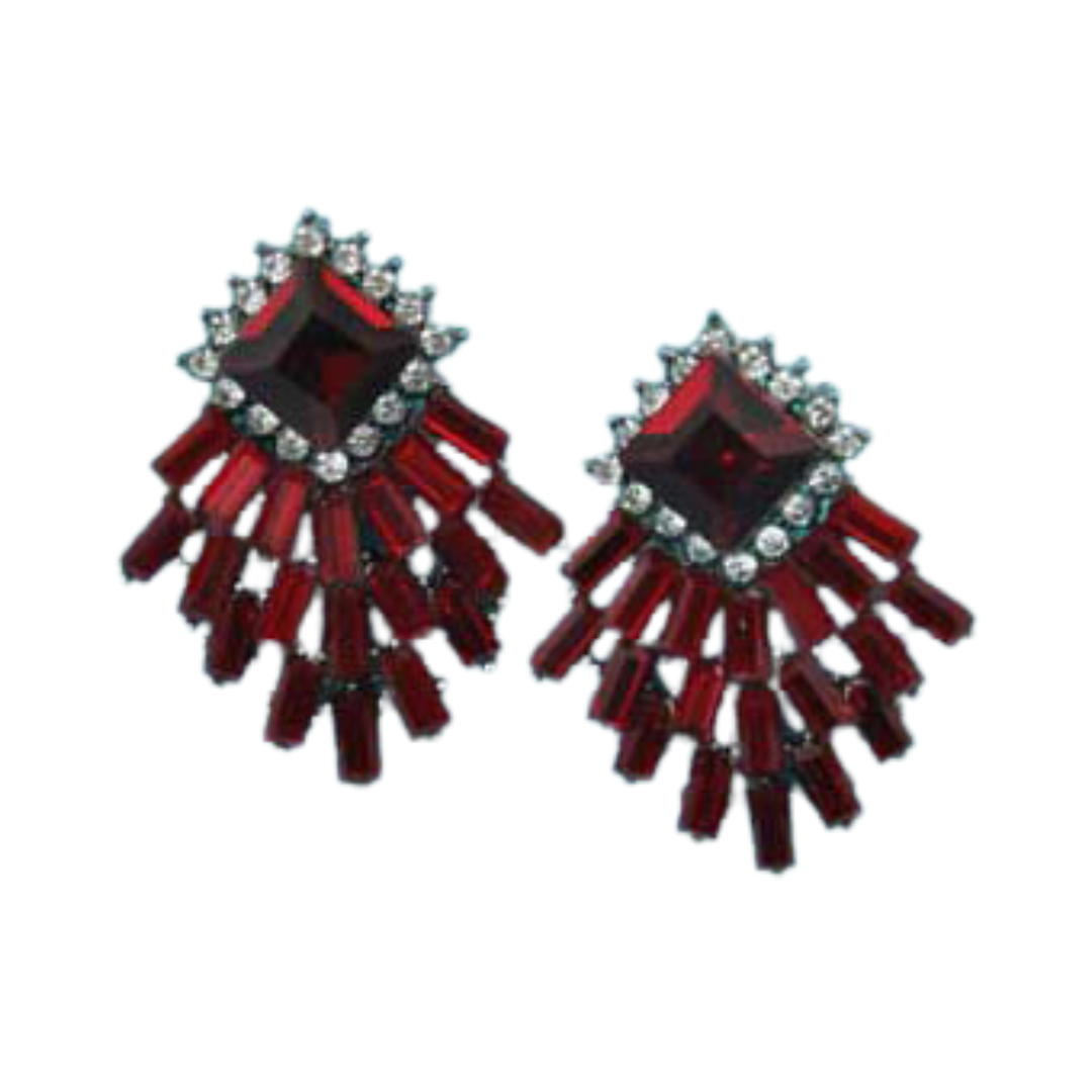 Ruby Rhinestone Earring-610 ACCESSORIES - EARRING-FORMAL SOCIETY