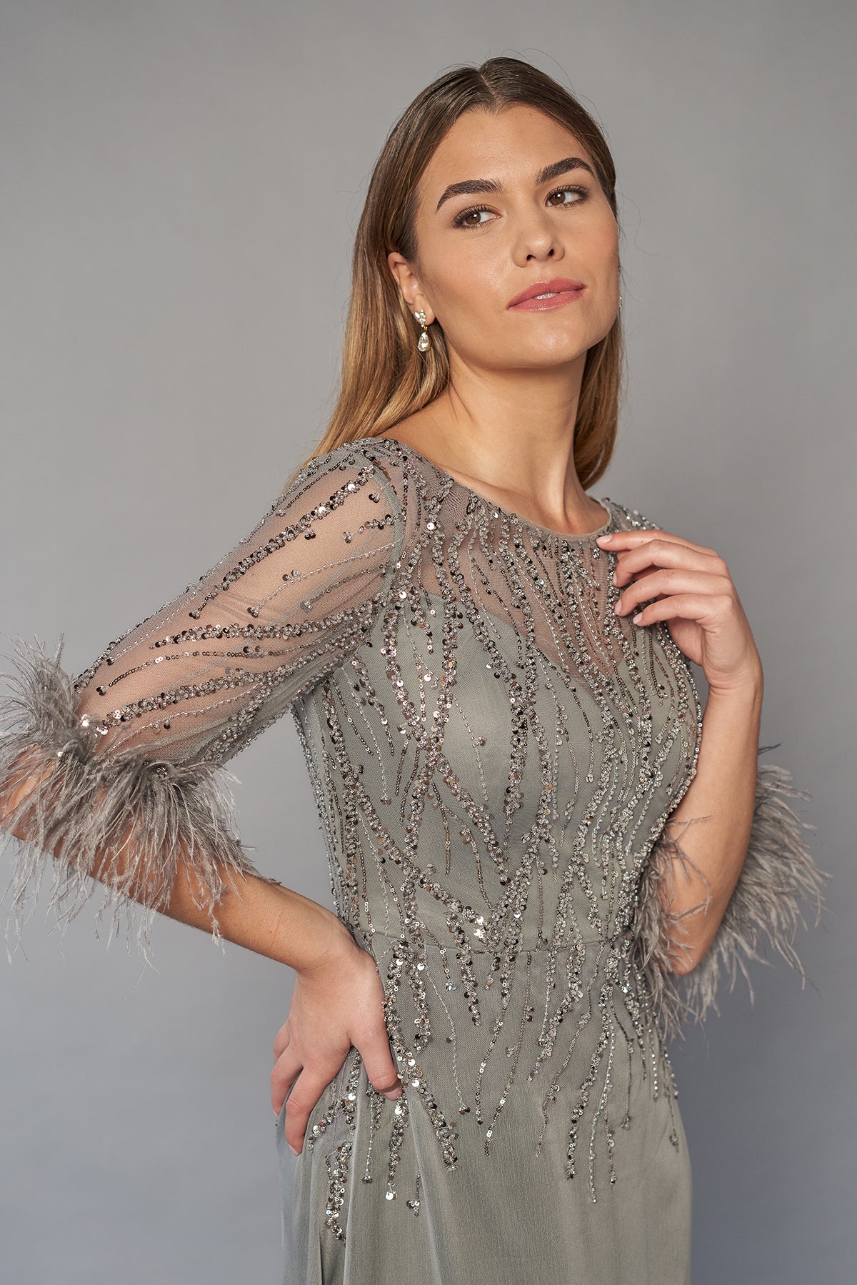Sequin and Chiffon A-line Gown - K268067-999 FORMAL - MOB-FORMAL SOCIETY
