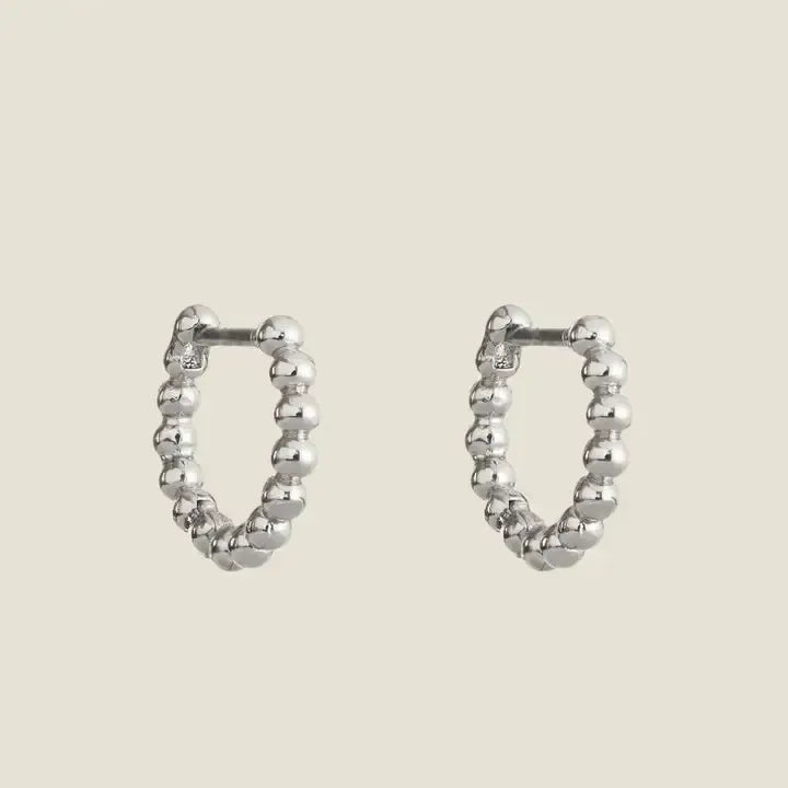 Silver Chloe Huggies-630 ACCESSORIES - EARRINGS-FORMAL SOCIETY