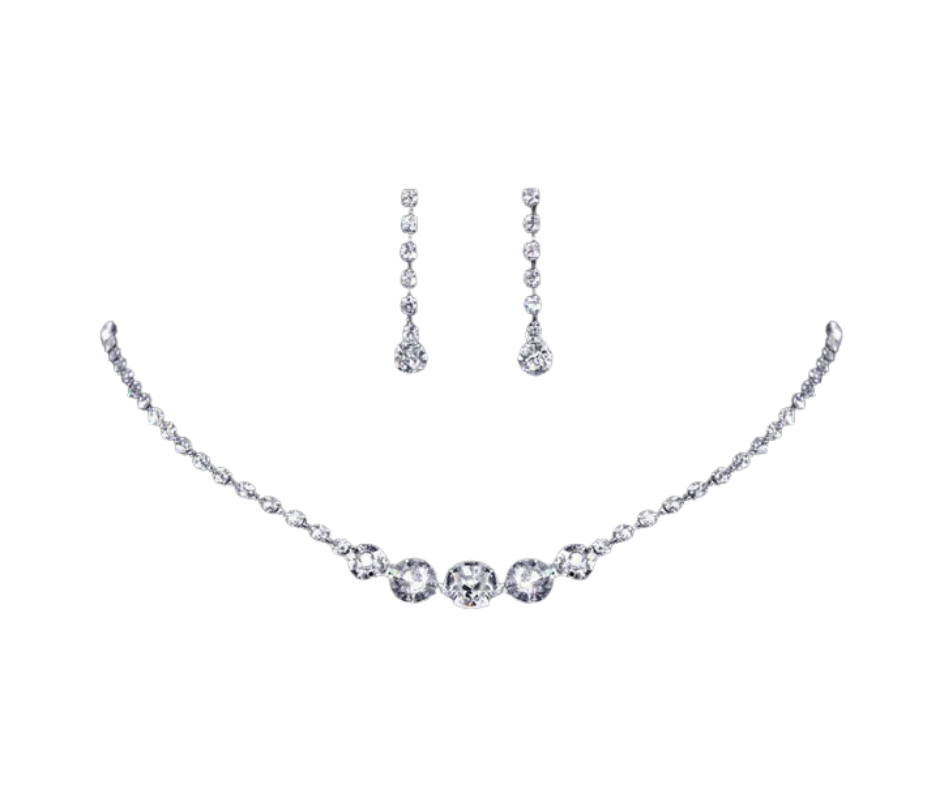 Fine Graduacted Center Neck and Earring Set