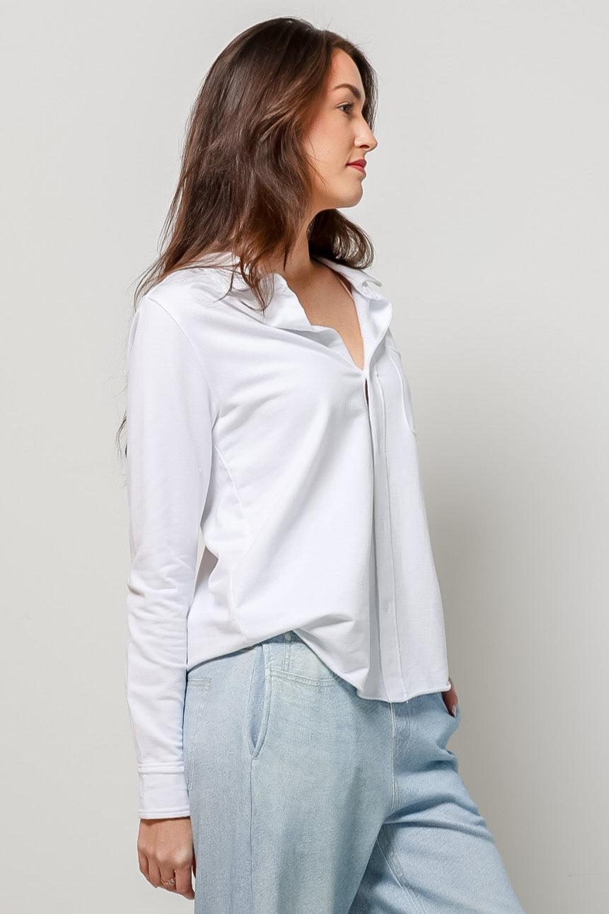 White Logan Shirt-310 RTW TOP - BLOUSE-FORMAL SOCIETY