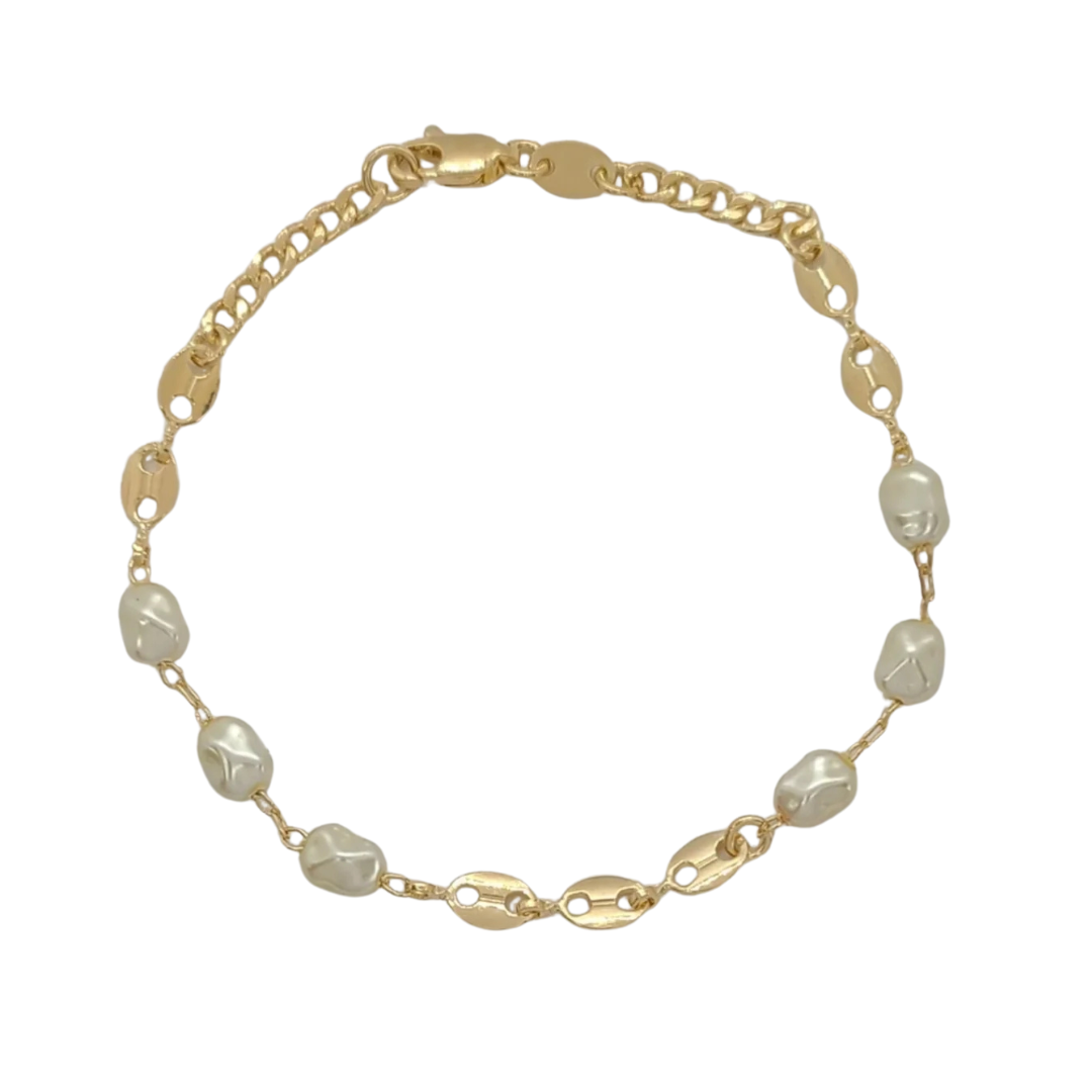 Curb Link Pearls Bracelet-630 ACCESSORIES - BRACELET-FORMAL SOCIETY