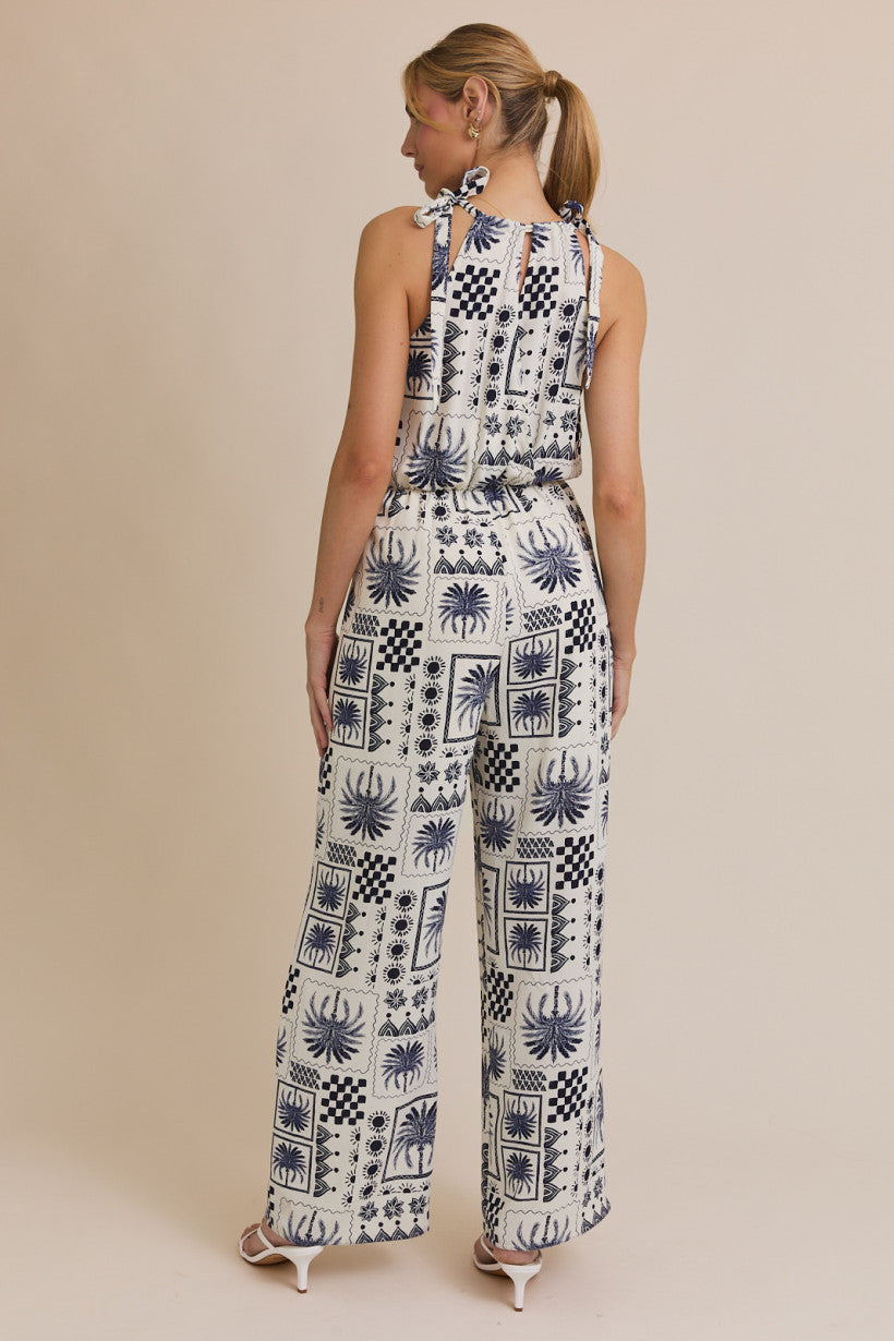 ABSTRACT PRINT JUMPSUIT