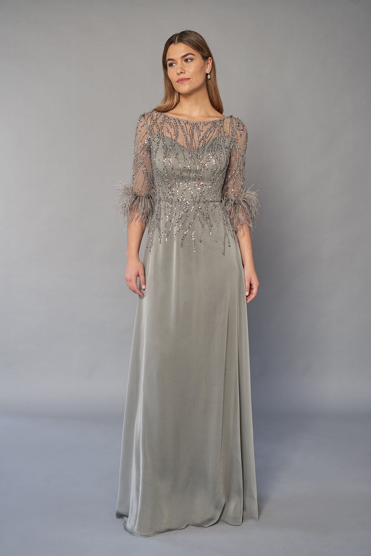 K268067 Amazing Sequin and Chiffon A-line Gown