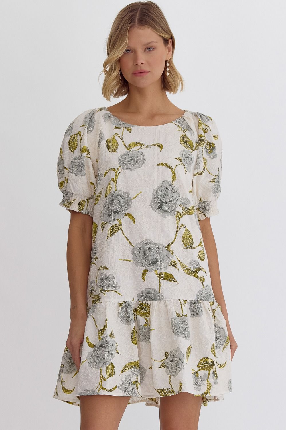 Textured Mini Dress-ENTRO-FORMAL SOCIETY