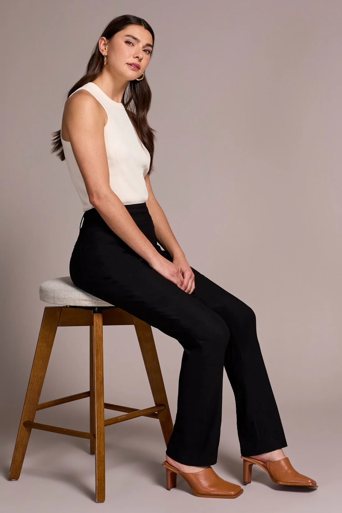 Flatten Pull On Black Pant