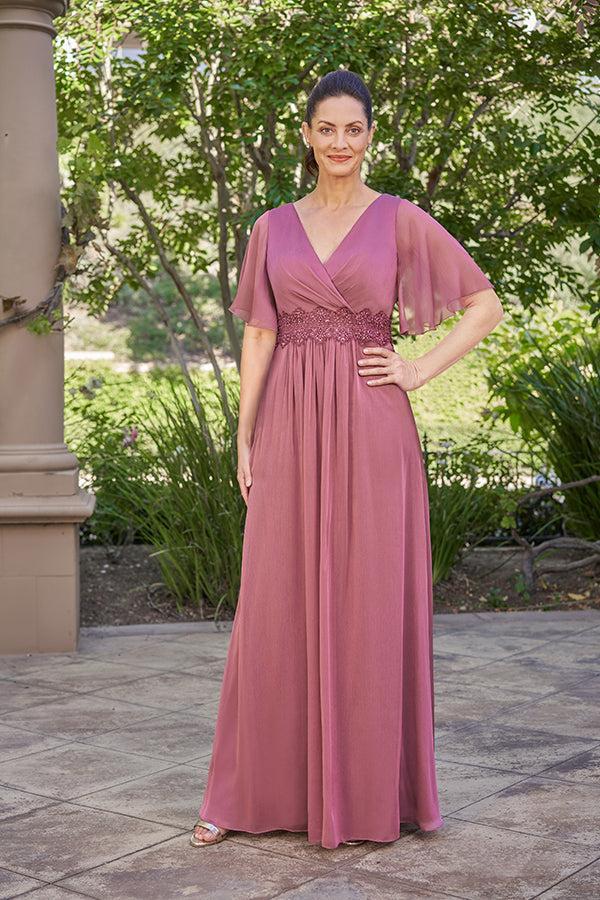 jade tiffany chiffon dress K218058 Lace & Jade Tiffany Chiffon MOB Dress with Jewel Neckline