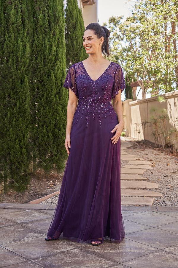 Heavenly All Over Netting A-line Gown - K258018-999 FORMAL - MOB-FORMAL SOCIETY