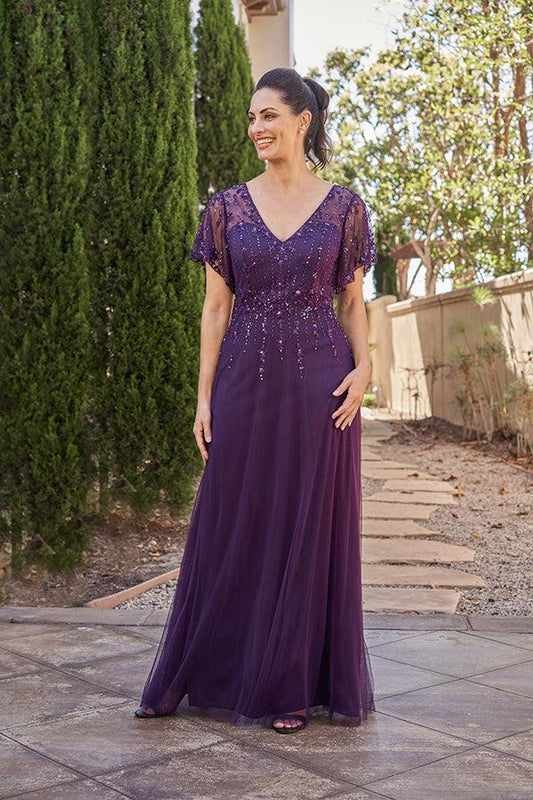 Heavenly All Over Netting A-line Gown - K258018-999 FORMAL - MOB-FORMAL SOCIETY