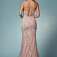 Glittering Prom Dress with Deep V-Neck Bodice