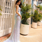 Seraphine One Shoulder Light Blue Sequin Prom Dress