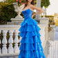 Jess Royal Blue Organza Tiered Ballgown