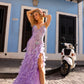 Sequin and Feather Mermaid Prom Dress