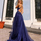 Breathtaking Navy Blue A-line Prom Dress