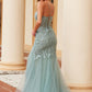 Striking Full Sequin Applique Prom Dress