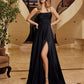 A-line Scoop Neckline Stretch Satin Prom Dress