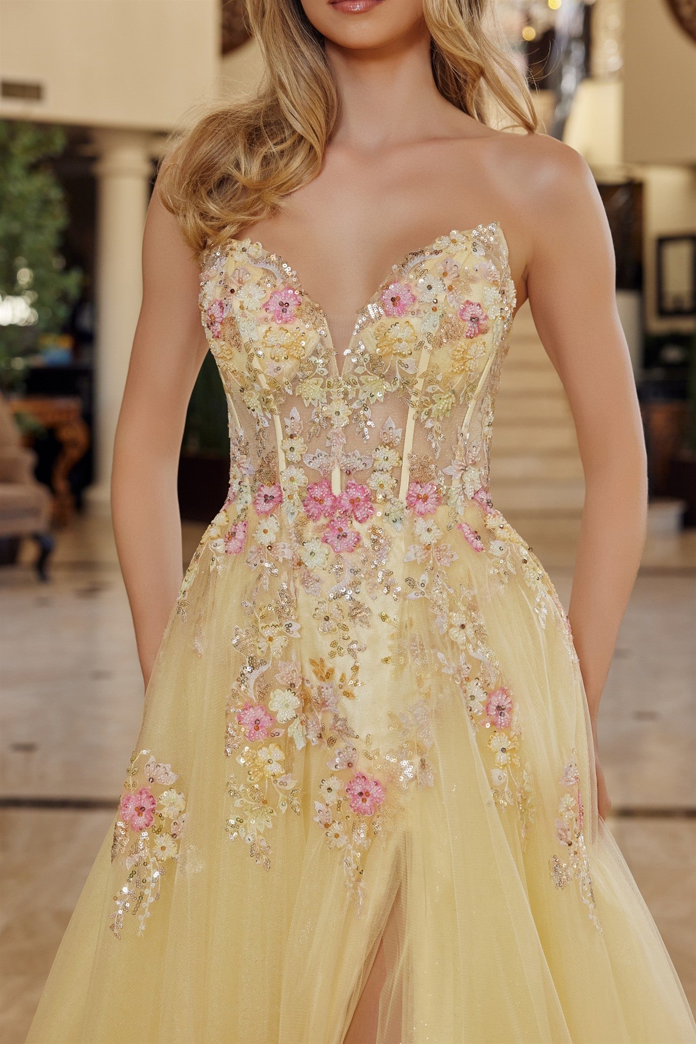 Fit and Flare Long Tulle Prom Dress