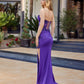 Strapless Fitted Shimmer Jersey Prom Dress