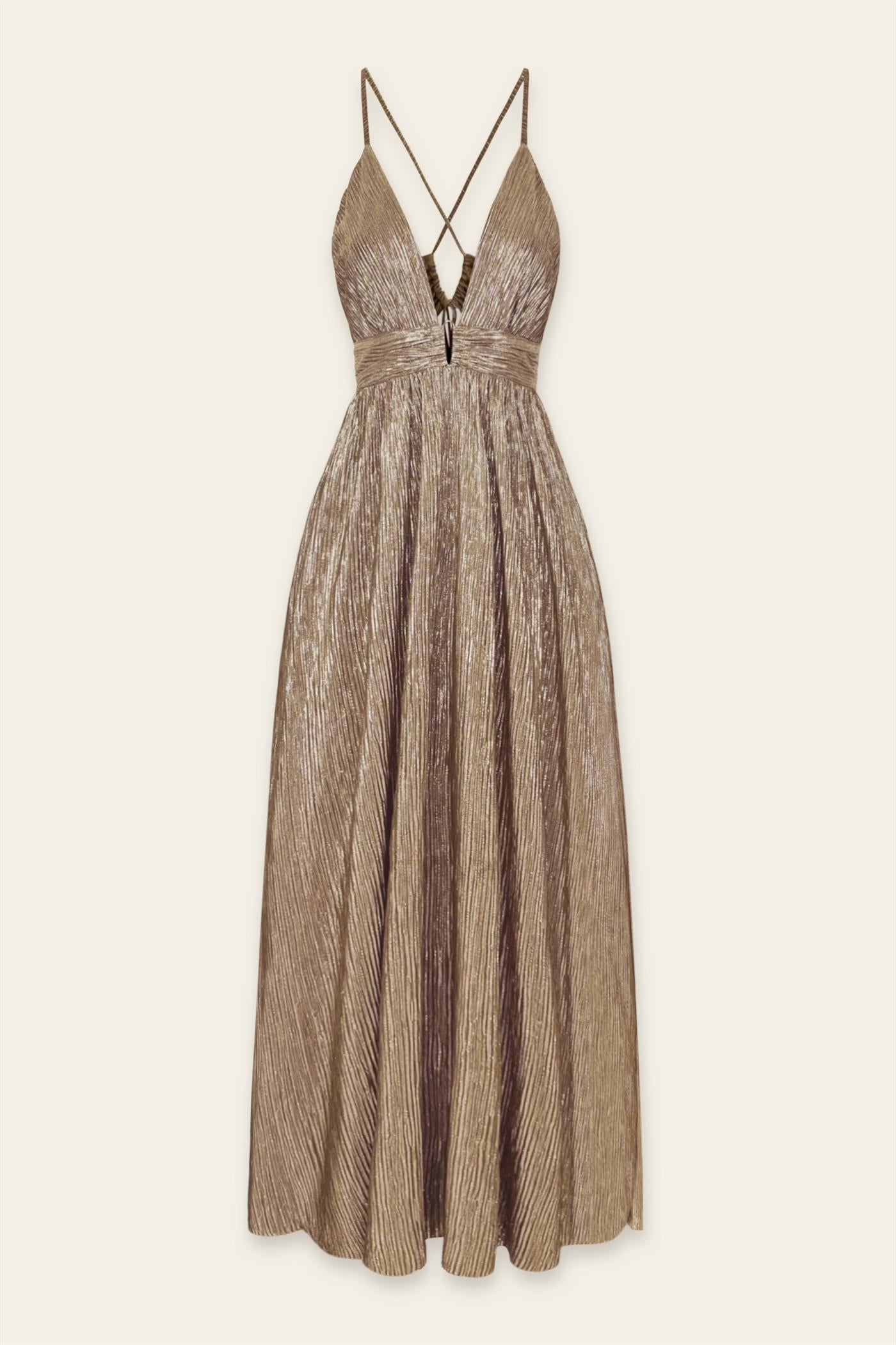 Gold Foiled Plunging Maxi Dress Gold Foiled Plunging Maxi Dress