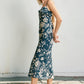 Floral Cowl Neck X Back Midi Dress