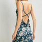 Floral Cowl Neck X Back Midi Dress